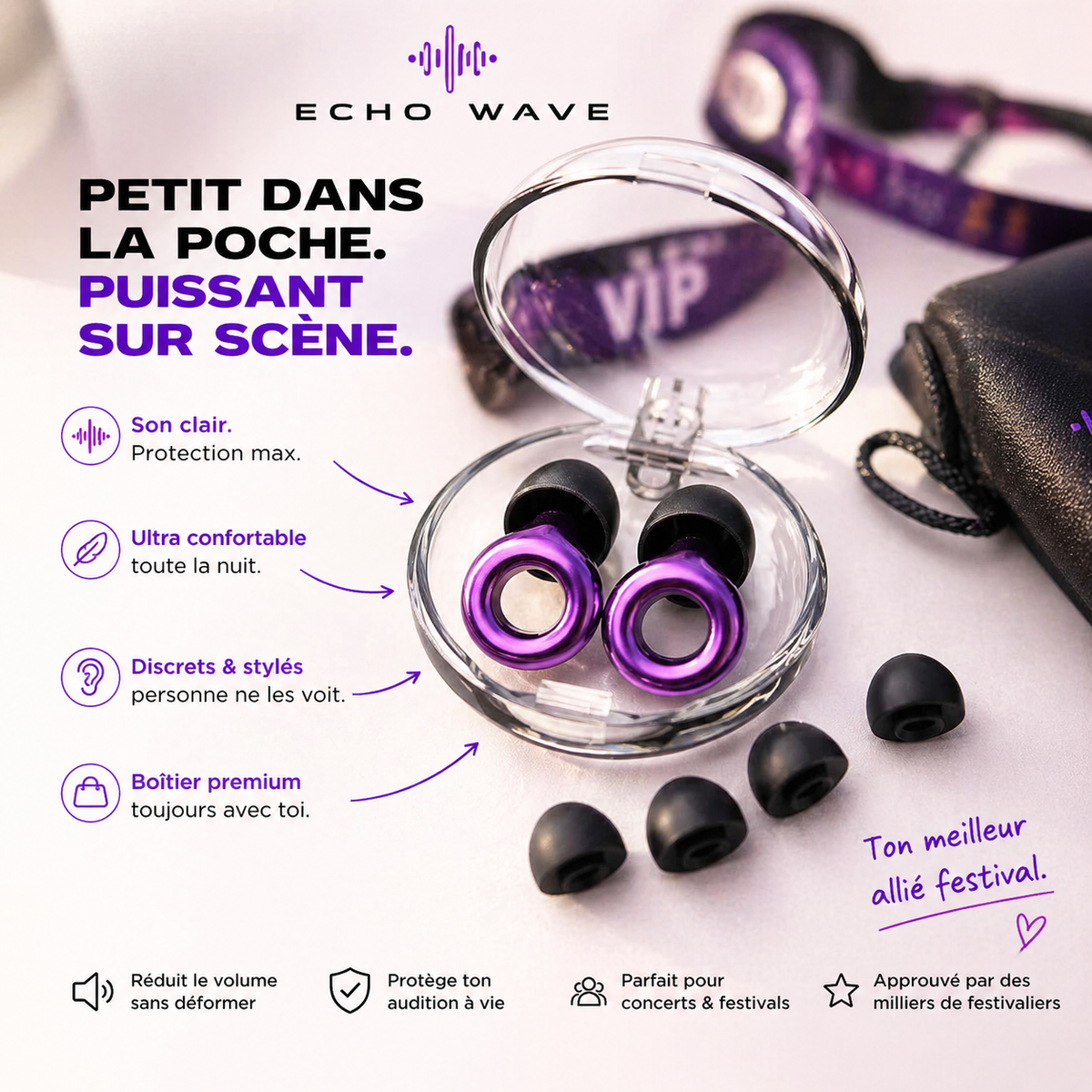 Avantages des bouchons ECHO WAVE™